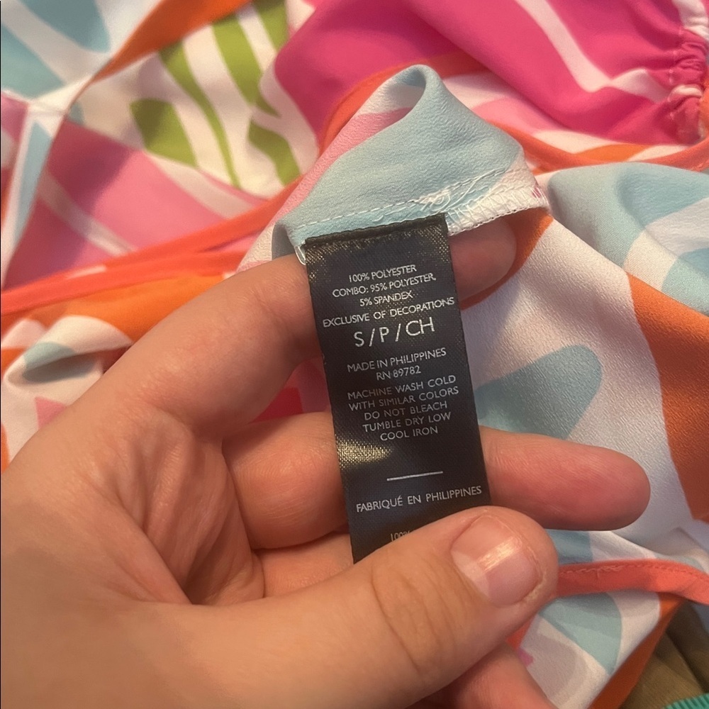 Natori Papillon Tropical Gown in Bright Coral Size S - Picture 6 of 6